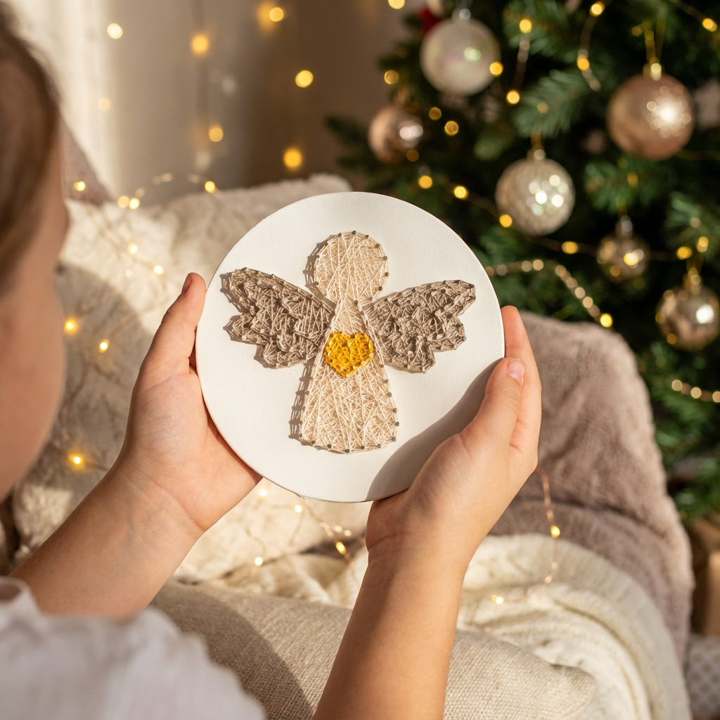 Набір в техніці String Art «Ангел» діаметр 20 см