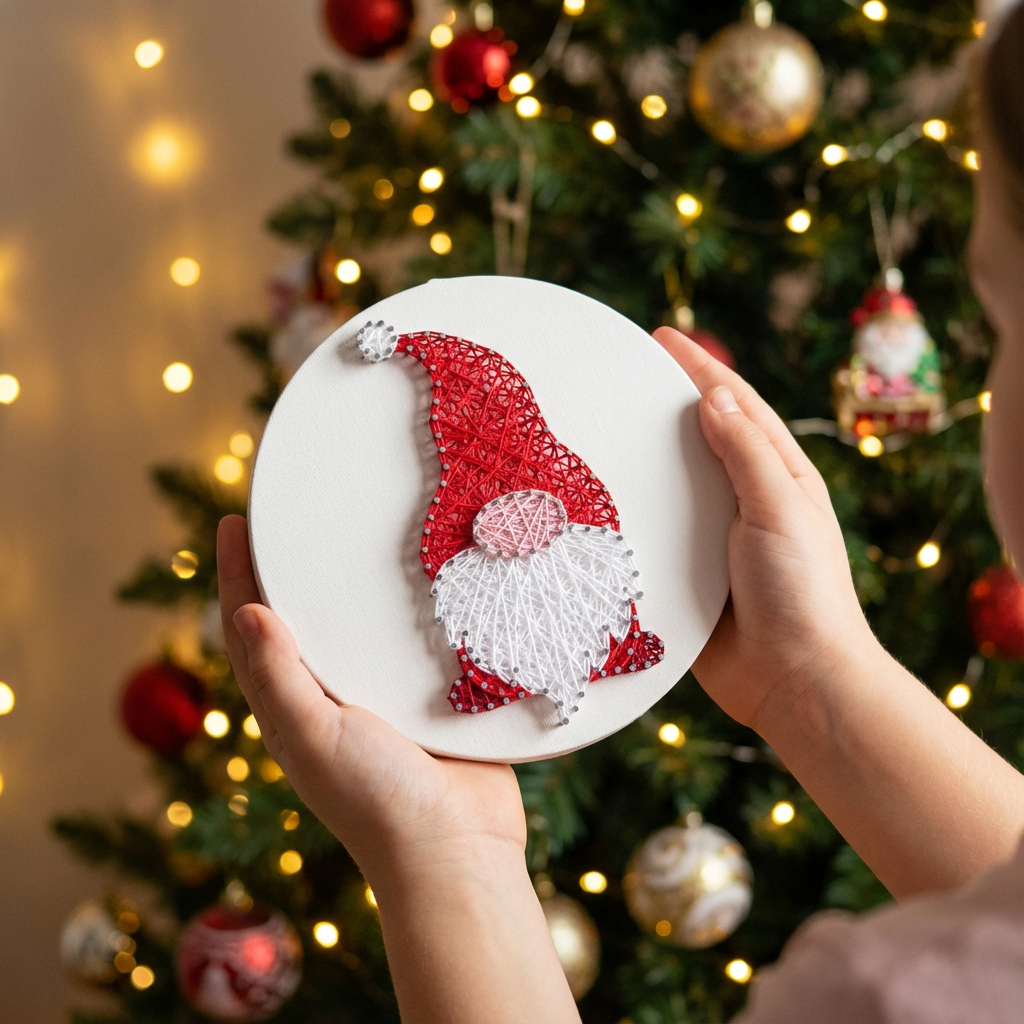 Набір в техніці String Art «Гном» діаметр 20 см