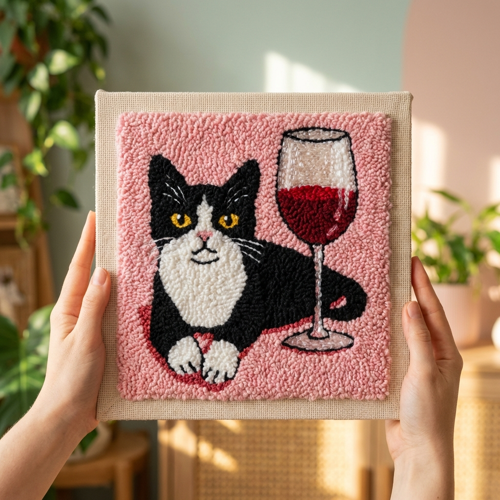 «Романтичний кіт» Набір для килимкової вишивки