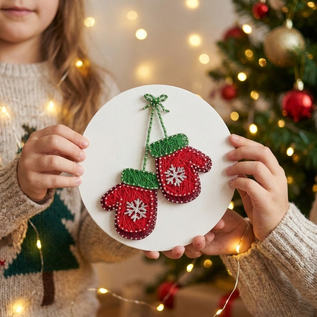 Набір в техніці String Art «Рукавички» діаметр 20 см