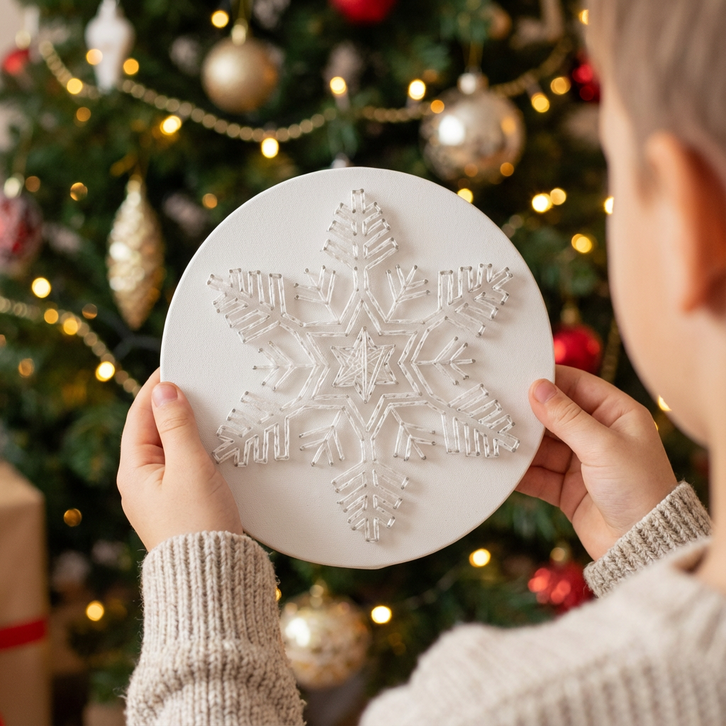 Набір в техніці String Art «Сніжинка» діаметр 20 см