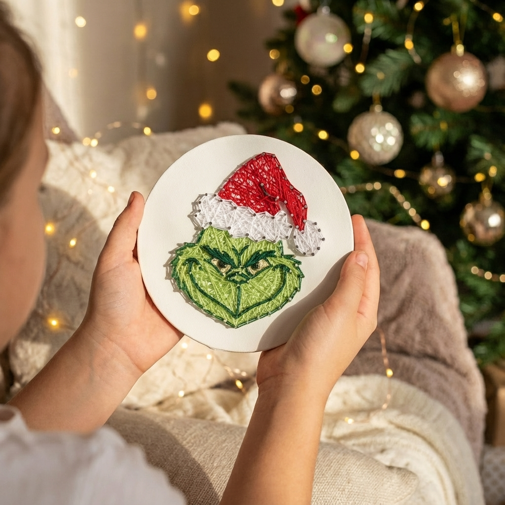 Набір в техніці String Art «Грінч» діаметр 20 см