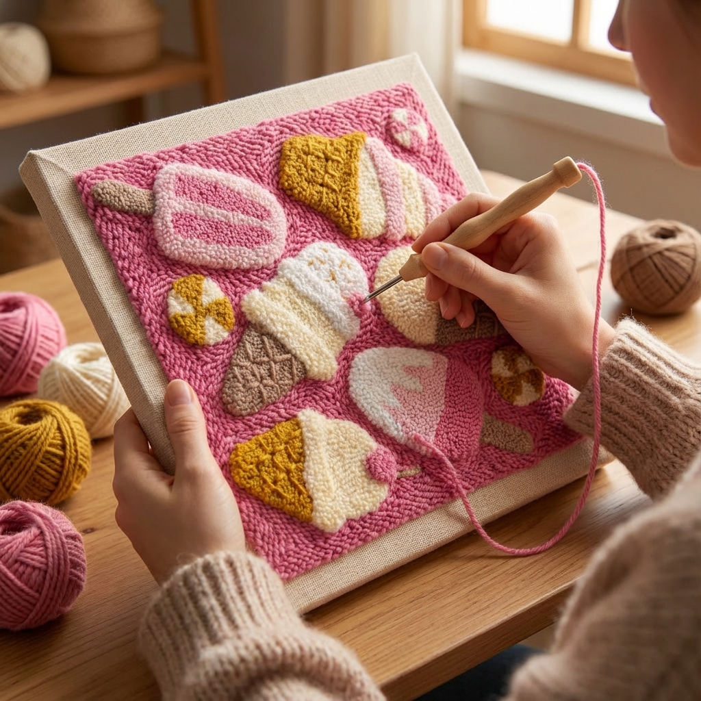 «Солодке життя» Набір для створення картини в техніці килимкова вишивка