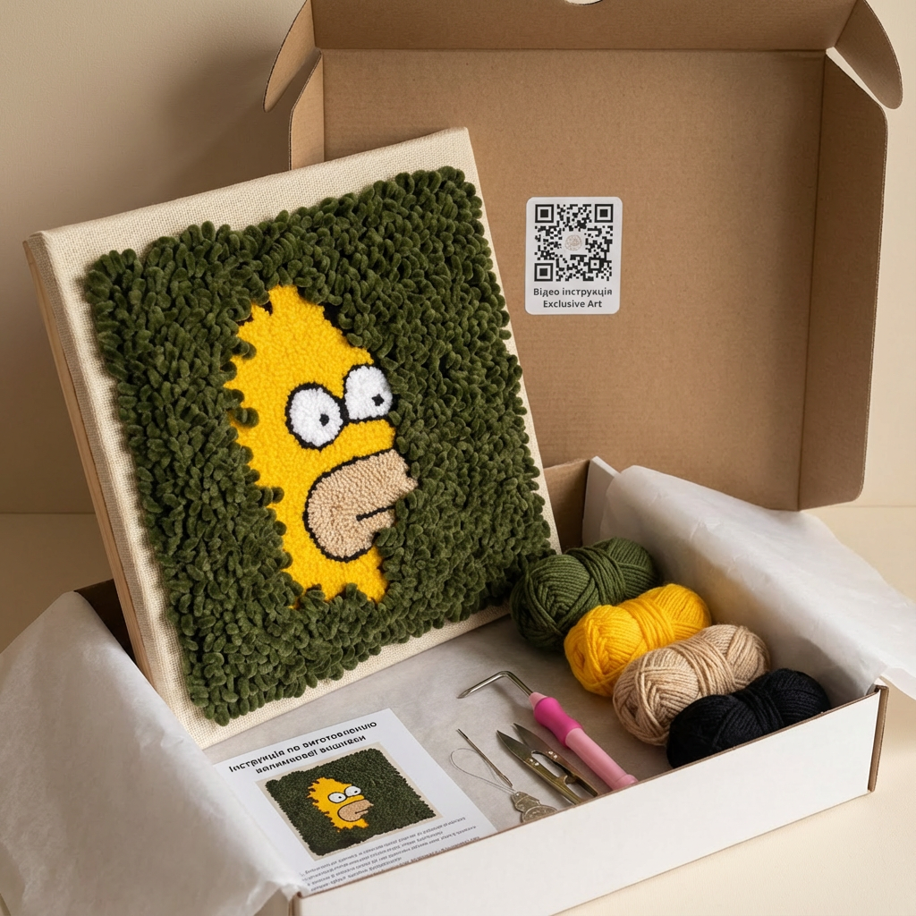 «Гомер в траві» Набір для створення картини в техніці килимкова вишивка