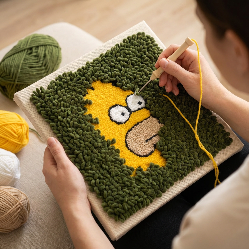 «Гомер в траві» Набір для створення картини в техніці килимкова вишивка