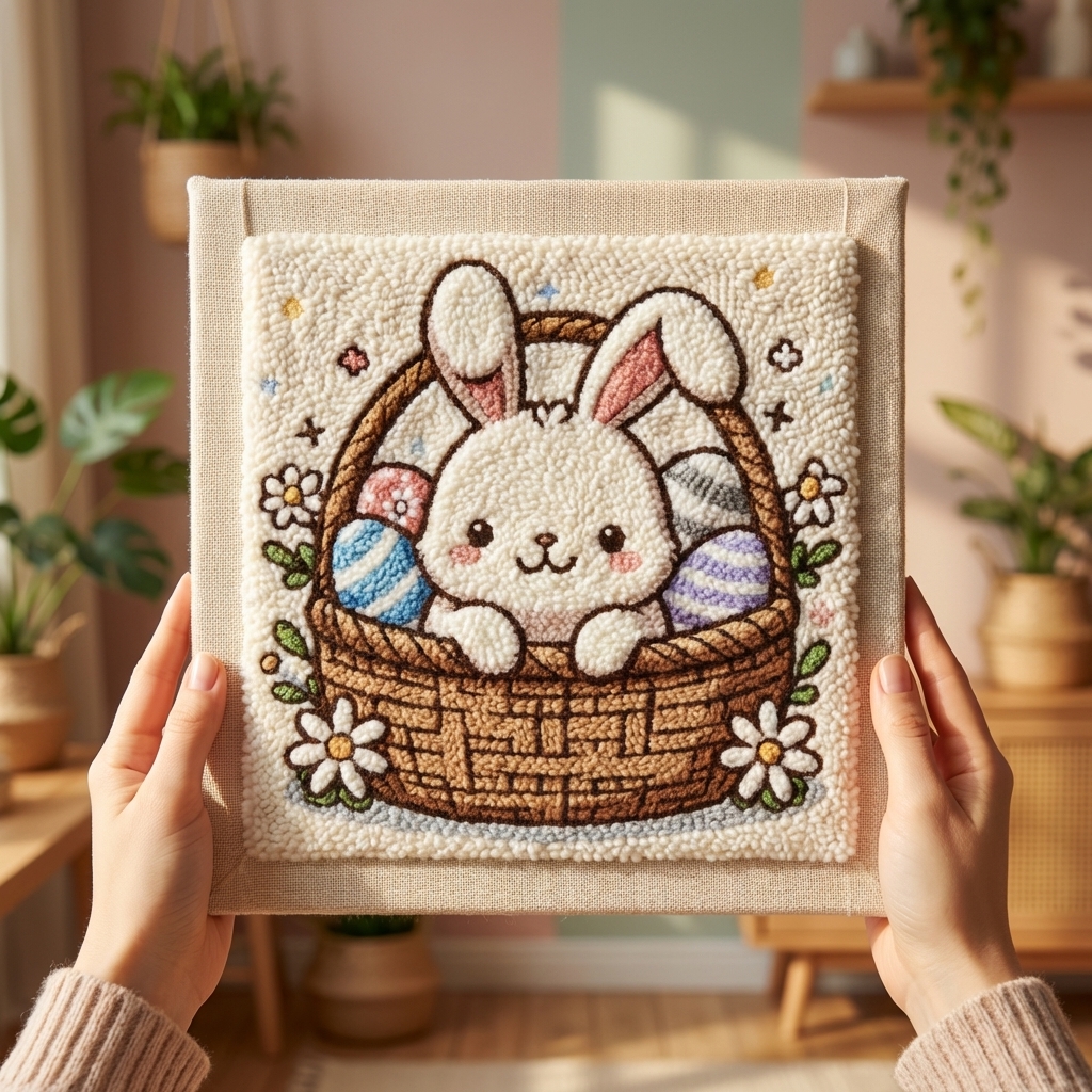 «Великодній зайчик» Набір для килимової вишивки