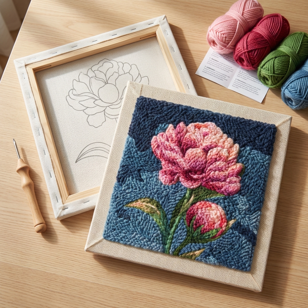 «Магічні півонії» Набір для килимової вишивки