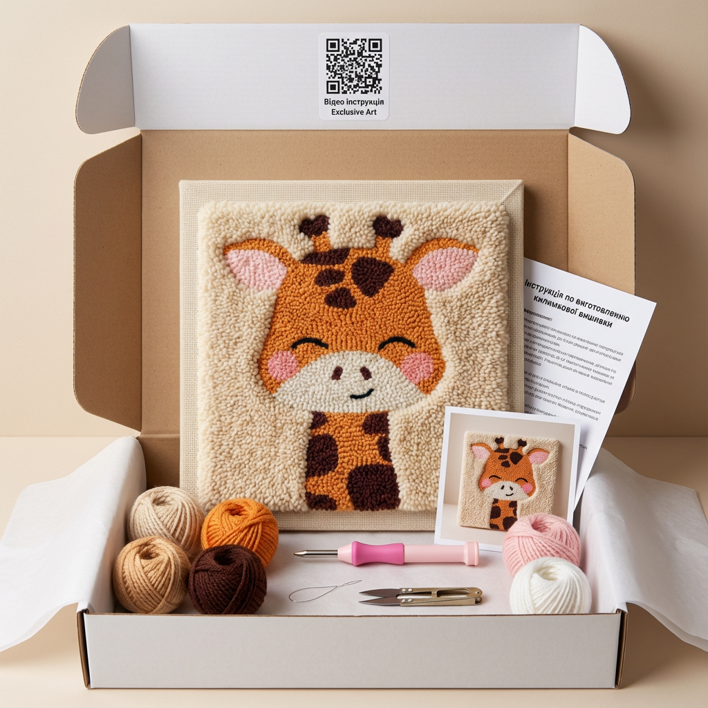 «Жирафа Мая» Набір в техніці килимкова вишивка