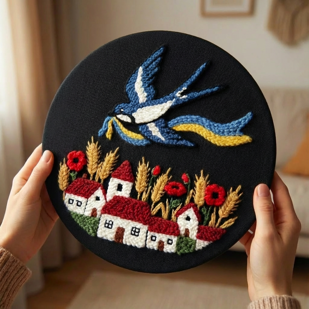 «Ластівка миру» Набір в техніці килимкова вишивка