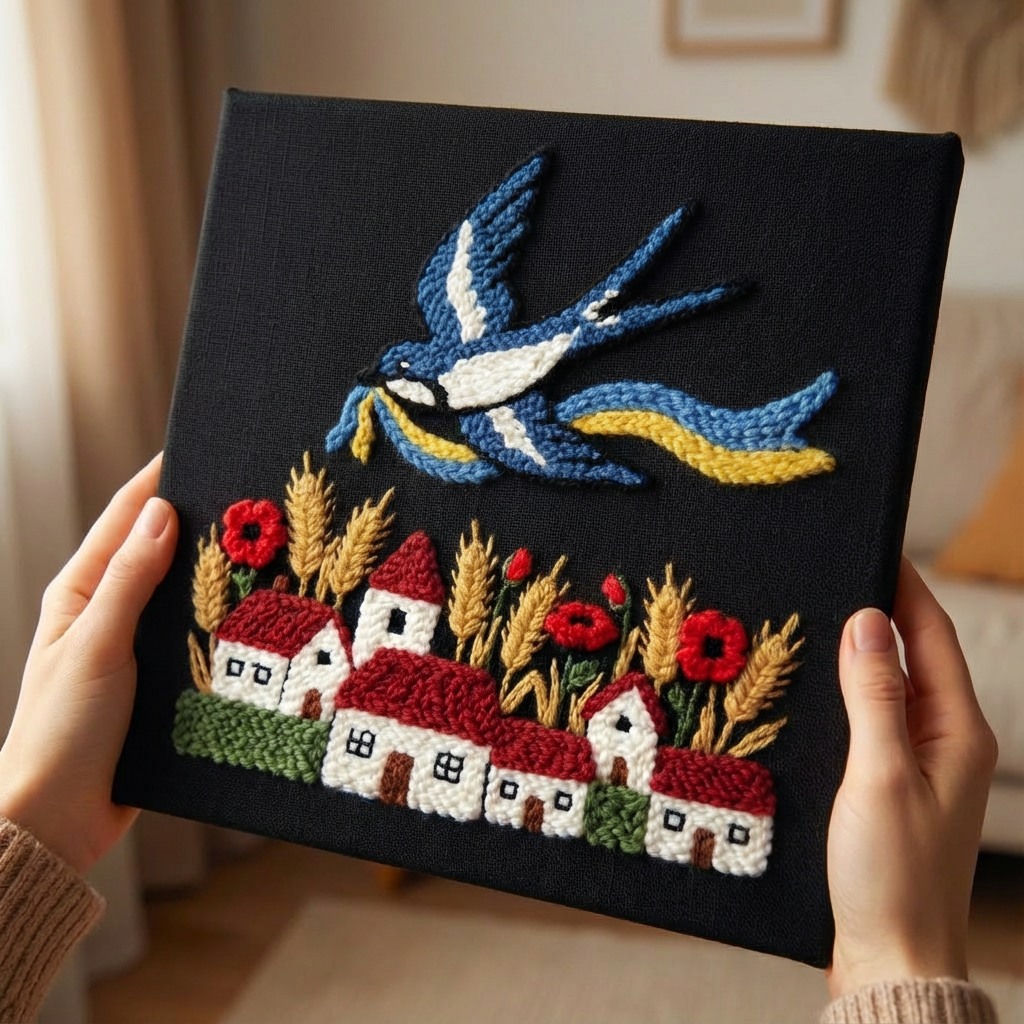 «Ластівка миру» Набір в техніці килимкова вишивка