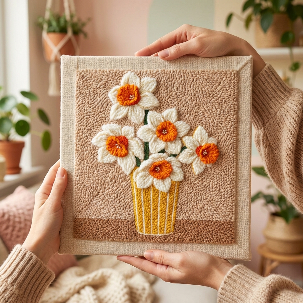 «Нарциси у вазі» Набір для килимкової вишивки