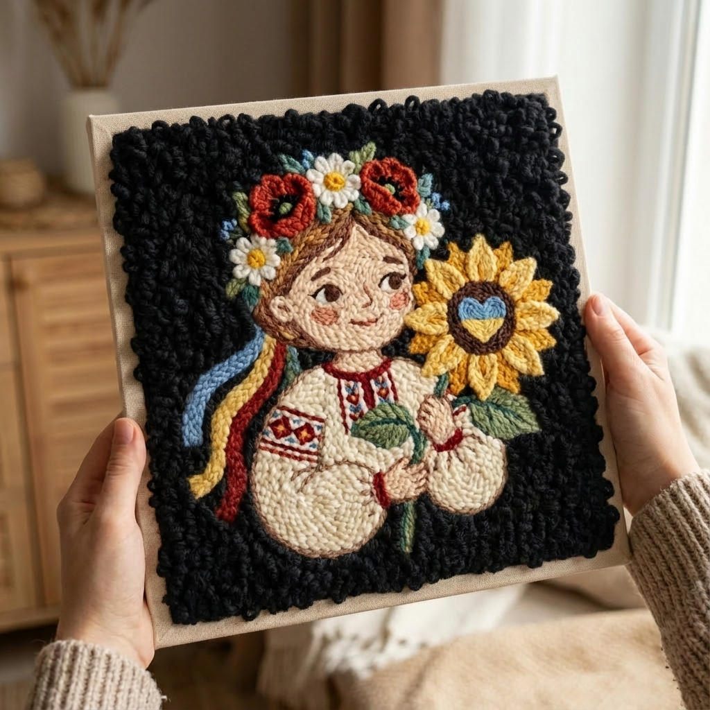 «Україночка» Набір для створення картини в техніці килимкова вишивка