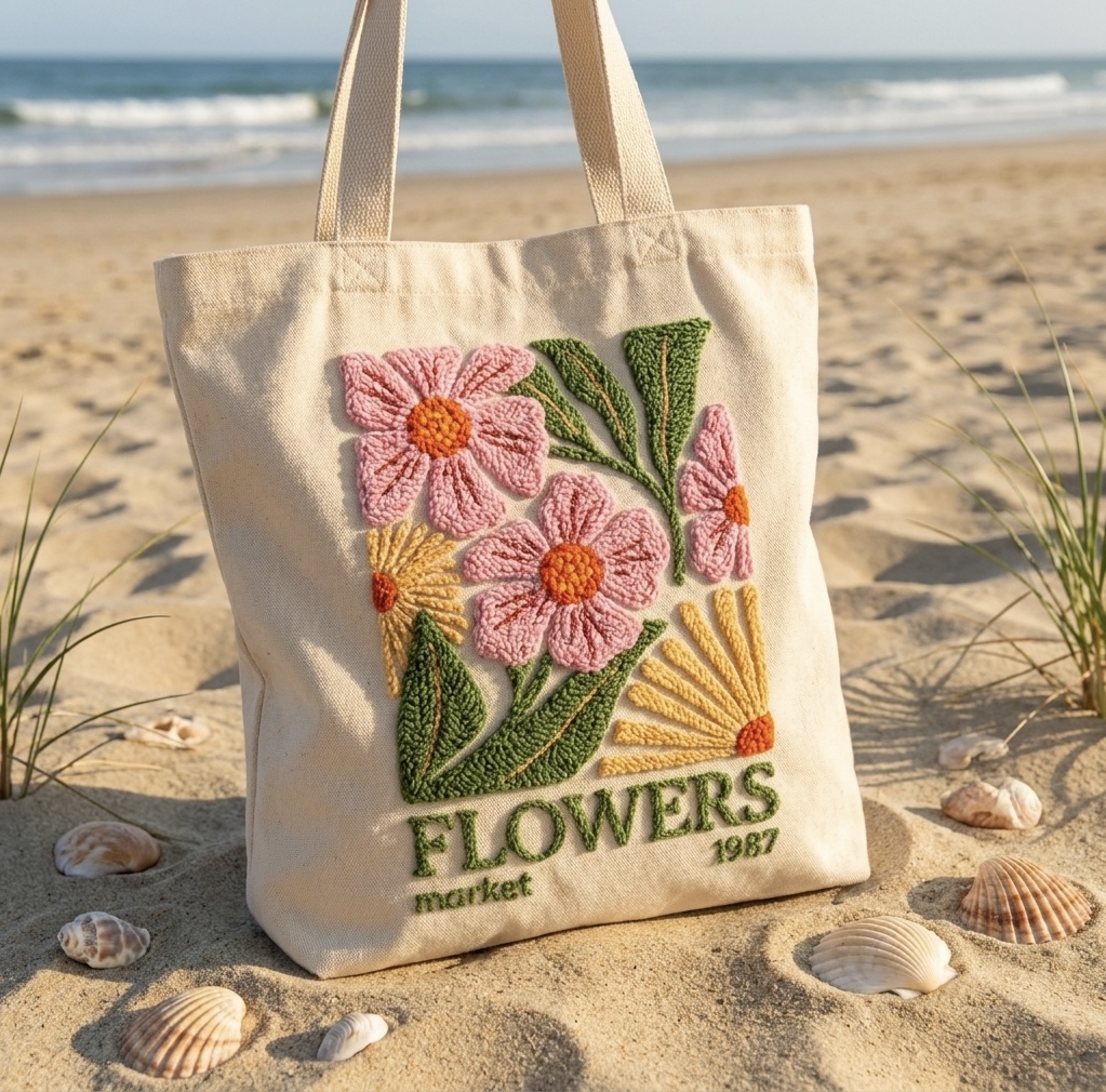 «Квітковий» Набір для шопера в техніці килимової вишивки