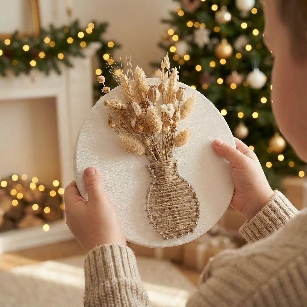 «Квітуча ваза» Набір для картини ниткою