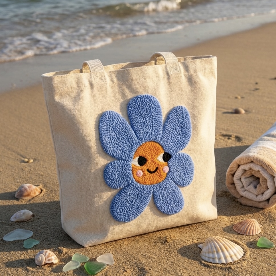 «Весела квітка» Набір для шопера в техніці килимової вишивки