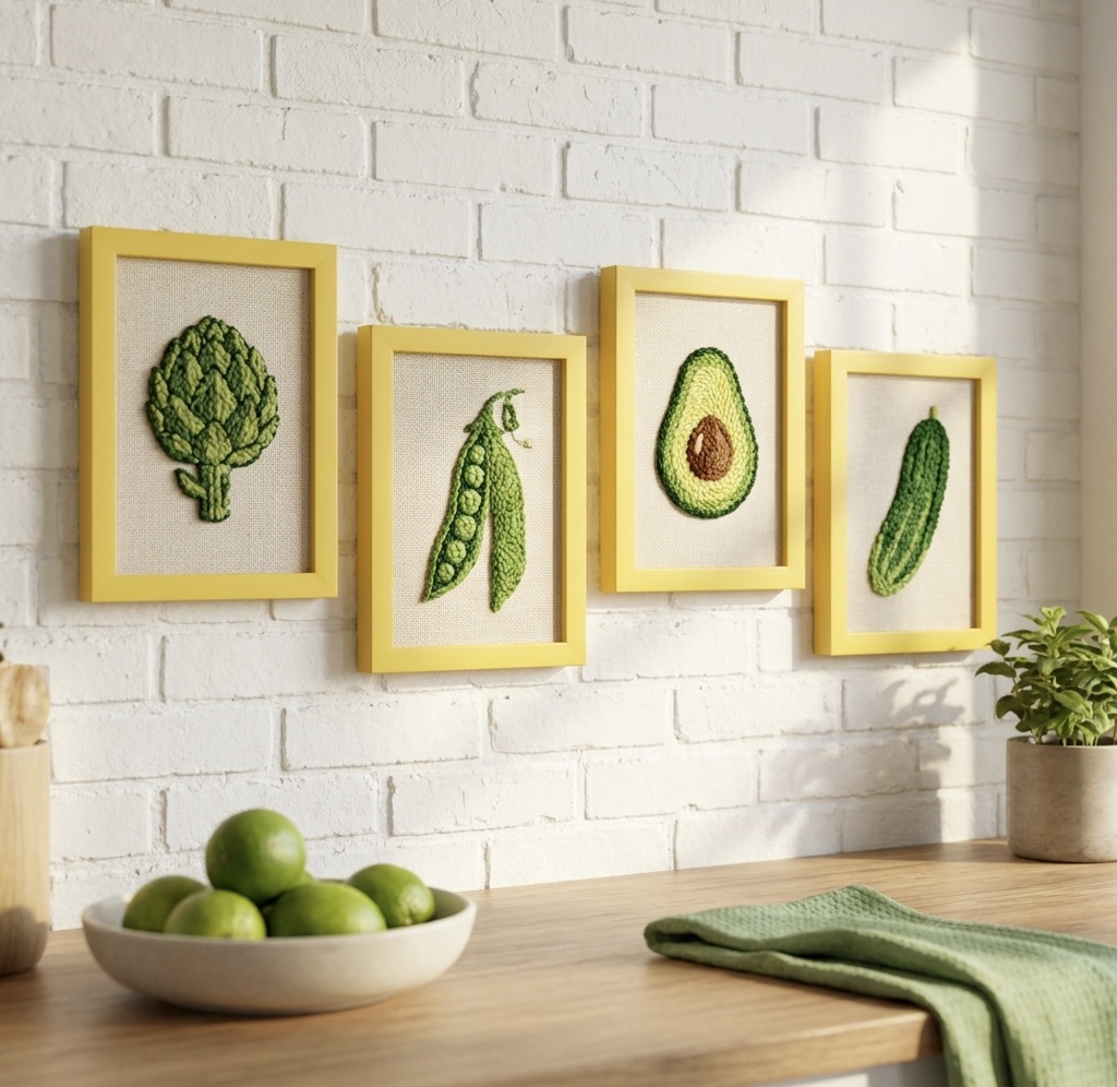 «Зелений настрій» Бокс для кухні. Набори килимової вишивки