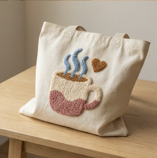 «Кава» Набір для шопер у техніці килимової вишивки