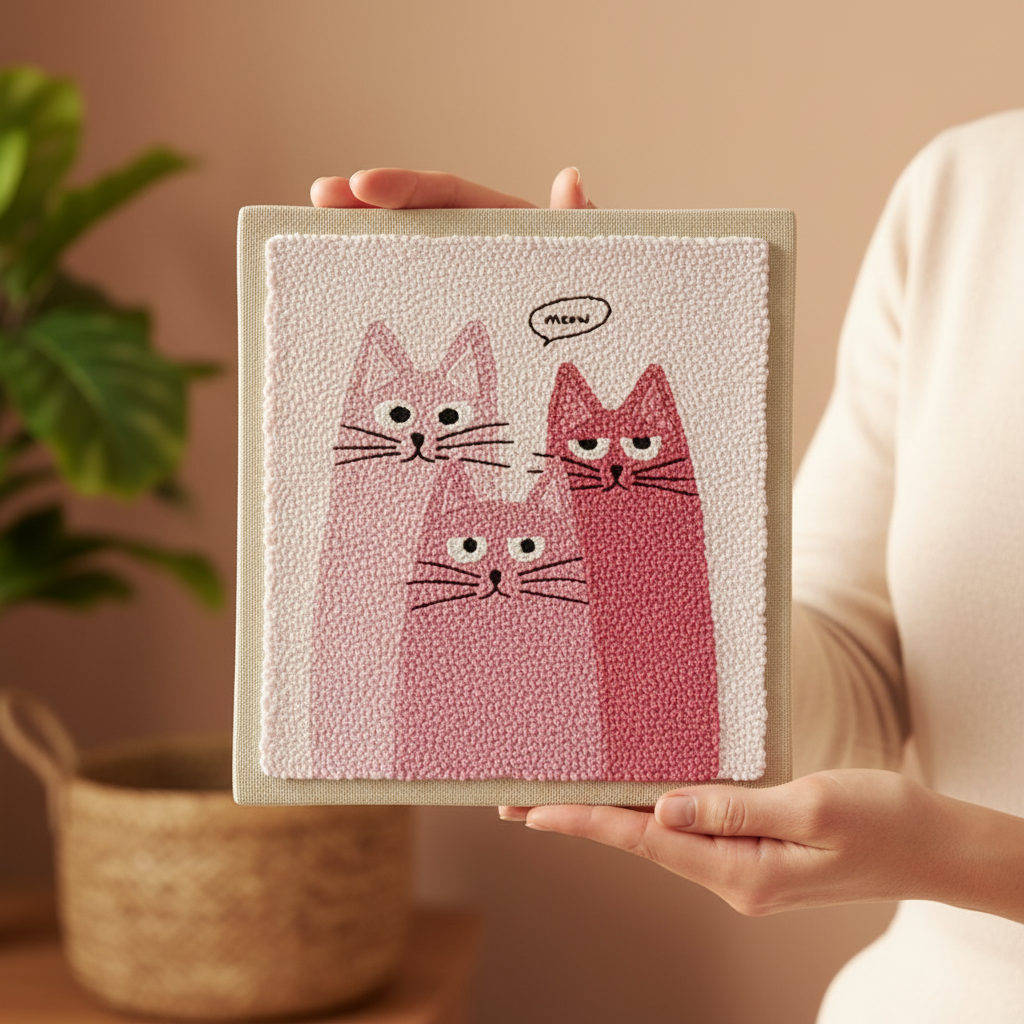 «Три коти» Набір для килимкової вишивики