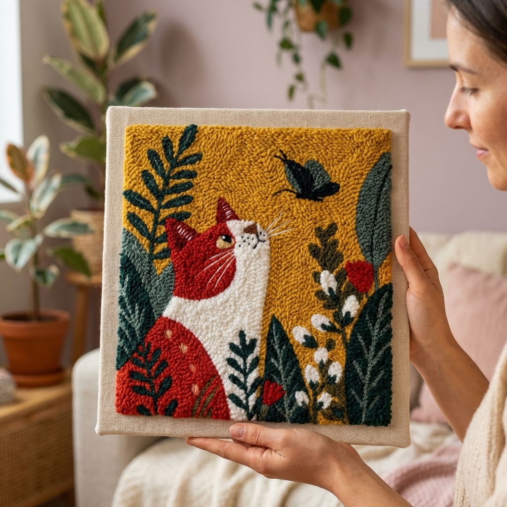 «Весняний котик» Набір килимової вишивики