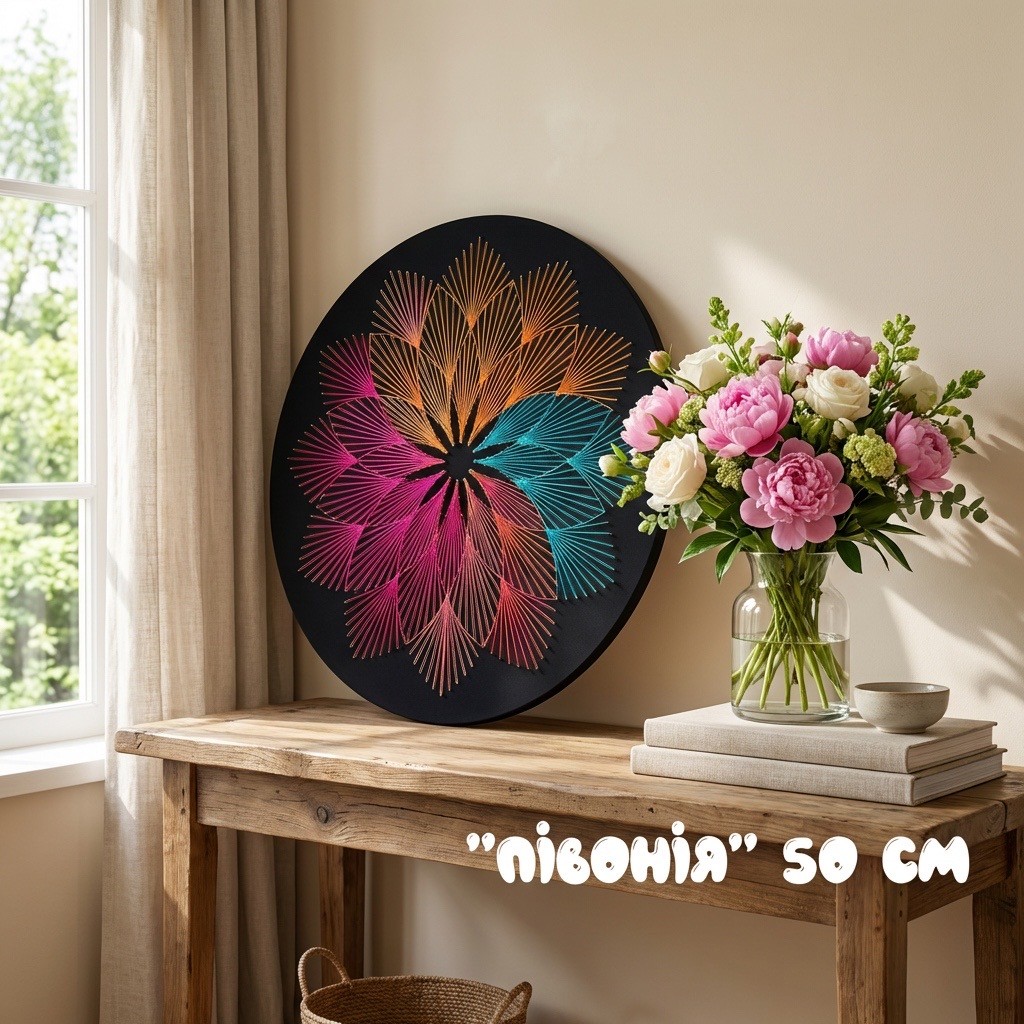 Набір String Art "Півонія" розмір 50 см