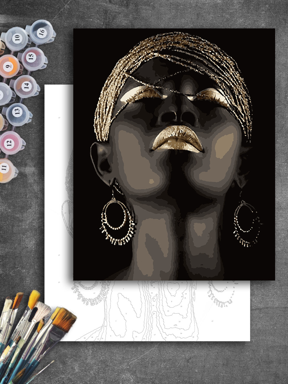 ЗОЛОТА Картина по номерам колекції "Art Millennium" на полотні із золотими фарбами "Дівчина"