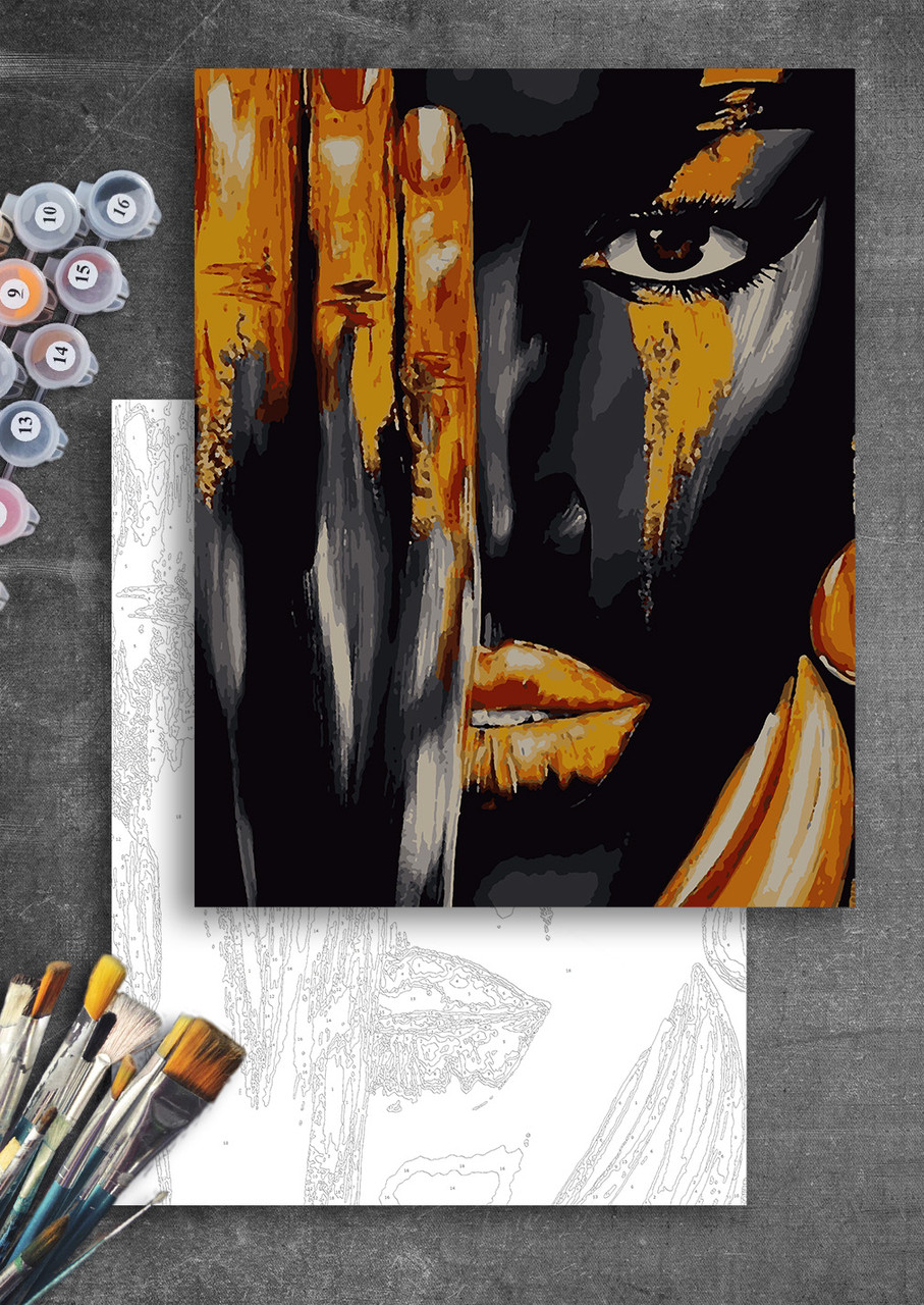 ЗОЛОТА Картина по номерам колекції "Art Millennium" на полотні із золотими фарбами "Портрет"