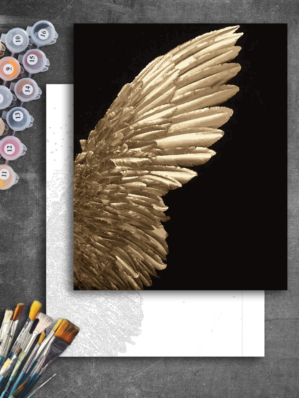 ЗОЛОТА Картина по номерам колекції "Art Millennium" на полотні із золотими фарбами "Золоте крило"
