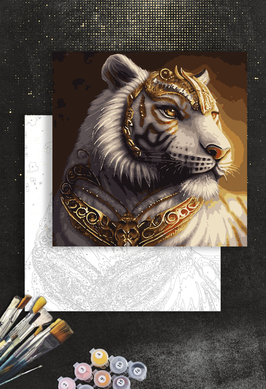 ЗОЛОТА Картина по номерам колекції "Art Millennium" на полотні із золотими фарбами "Тигр"