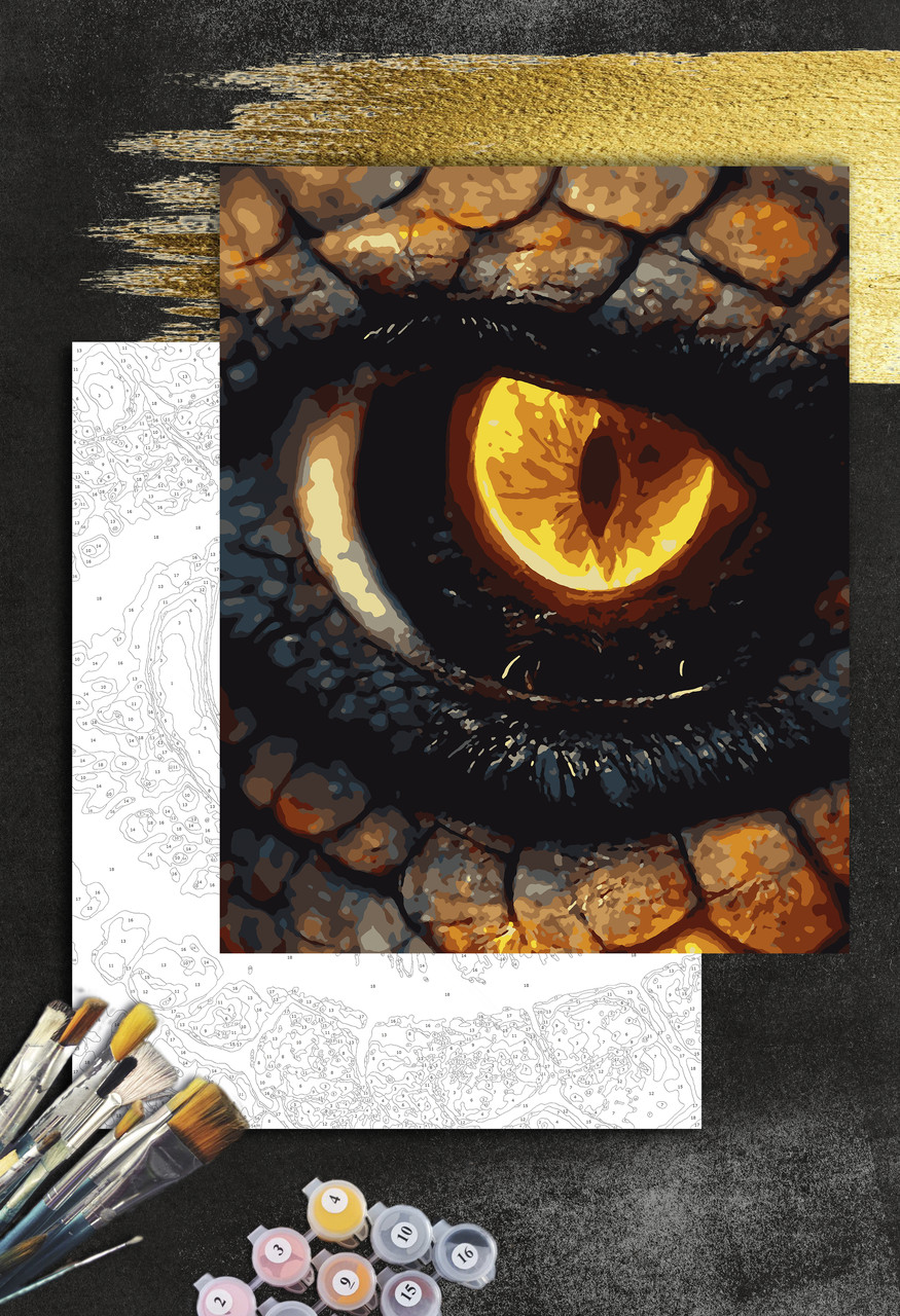 ЗОЛОТА Картина по номерам колекції "Art Millennium" на полотні із золотими фарбами "Око змії"