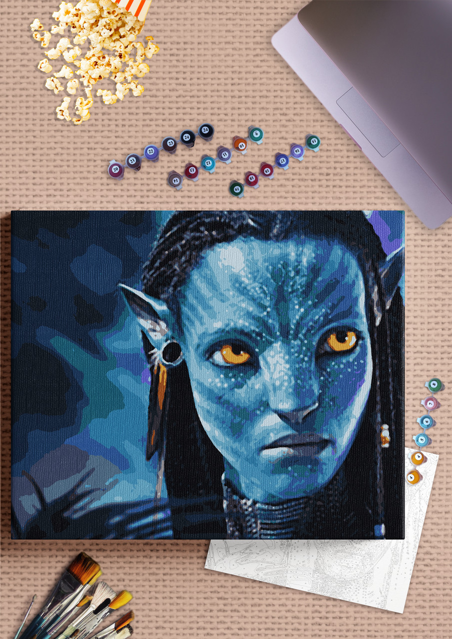 Картина 3Д за номерами з галерейною натяжкою на полотні з металізованими фарбами "АВАТАР" 