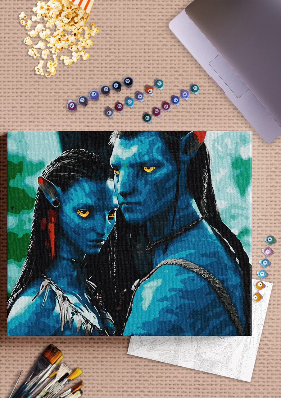 Картина 3Д за номерами з галерейною натяжкою на полотні з металізованими фарбами "АВАТАР" 